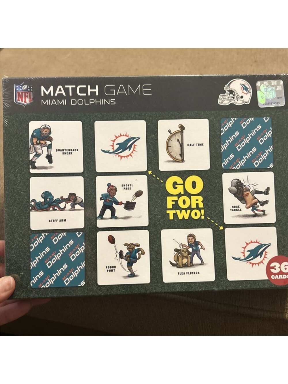 NFL Miami Dolphins Licensed Memory Match Game 36 Cards Collectors Limited Editio